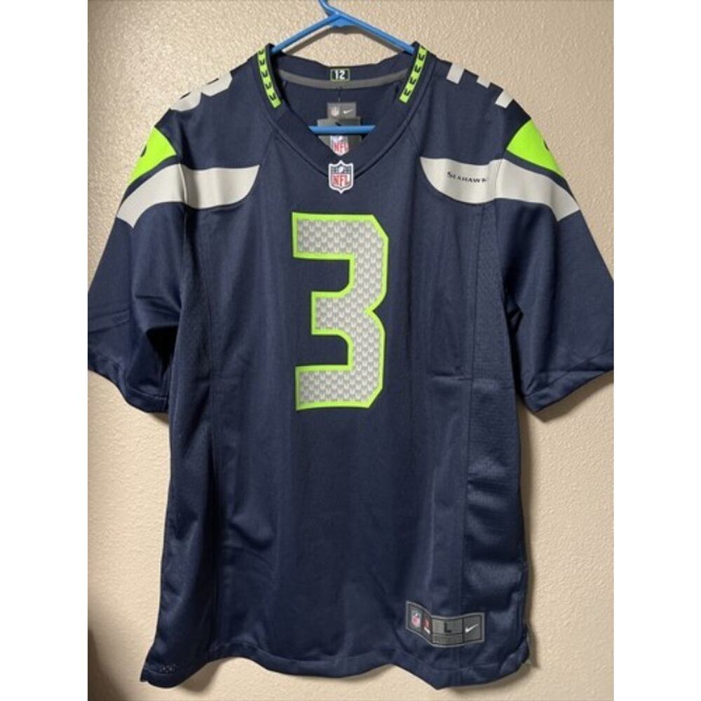 Nike Seattle Seahawks Wilson #3 Navy Blue Jersey Men’s Size: Large NWT
